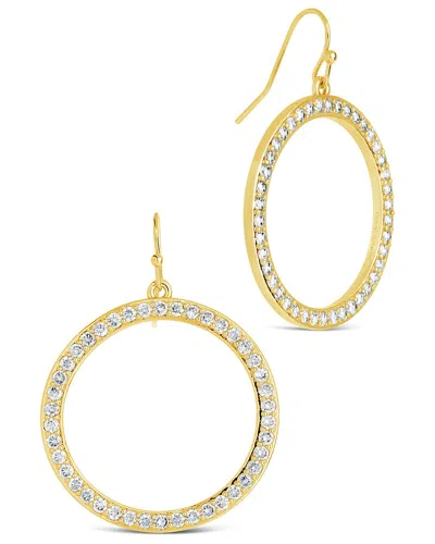 Sterling Forever Della Cz Circle Dangle Earrings In Gold