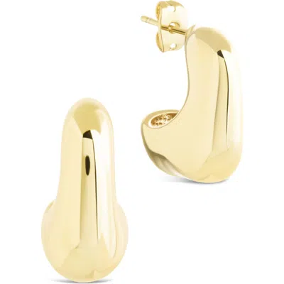 Sterling Forever Demi Chunky Molten Hoop Earrings In Gold