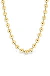 Sterling Forever Destiny Beaded Chain Necklace In Gold
