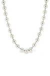 Sterling Forever Destiny Beaded Chain Necklace In Silver