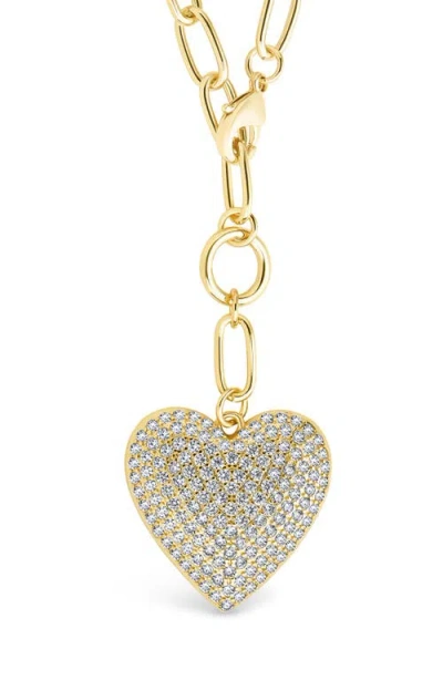 Sterling Forever Disco Heart Pendant Necklace In Gold