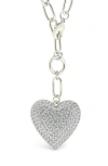Sterling Forever Disco Heart Pendant Necklace In Silver