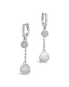 Sterling Forever Disk Charm Hoops In Metallic