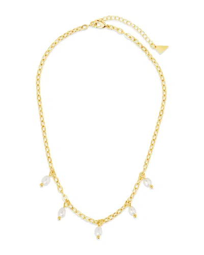 Sterling Forever Dottie Pearl Choker Necklace In Gold