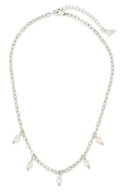 Sterling Forever Dottie Pearl Choker Necklace In White