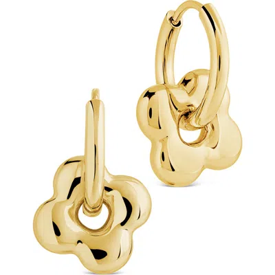 Sterling Forever Double Knot Hoop Earrings In Gold