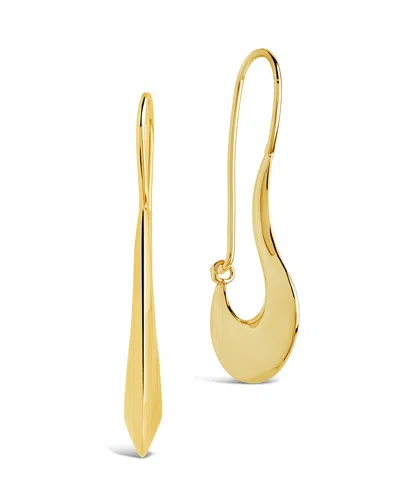 Sterling Forever Dream Drop Hoop Earrings In Gold