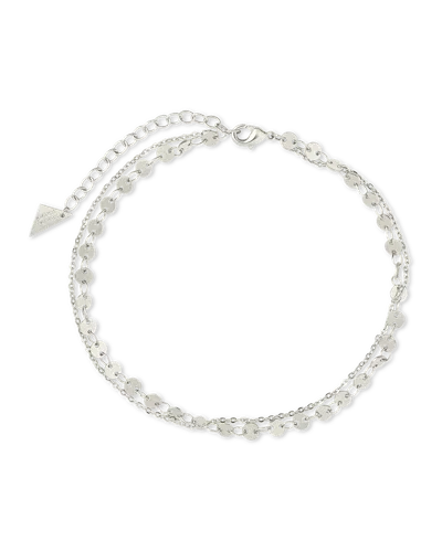 Sterling Forever Eliana Layered Disc Chain Anklet In Metallic
