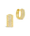 Sterling Forever Ellerie Cubic Zirconia Micro Hoop Earrings In Gold