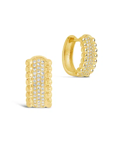 STERLING FOREVER ELLERIE CUBIC ZIRCONIA MICRO HOOP EARRINGS