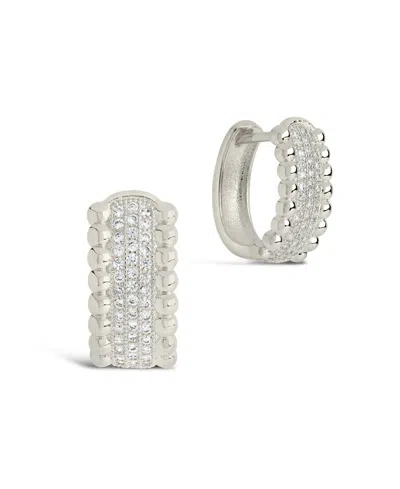 STERLING FOREVER ELLERIE CUBIC ZIRCONIA MICRO HOOP EARRINGS