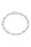 Sterling Forever Ellery Cubic Zirconia Tennis Bracelet In Metallic