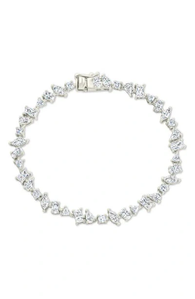 Sterling Forever Ellery Cubic Zirconia Tennis Bracelet In Metallic