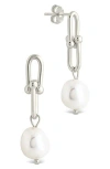 Sterling Forever Ellery Mother-of-pearl Drop Earrings In Silver