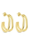 Sterling Forever Elliana Suspender Hoop Earrings In Gold
