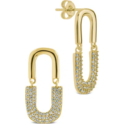Sterling Forever Ellie Radiant Arc Drop Earrings In Gold