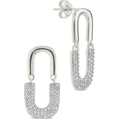 Sterling Forever Ellie Radiant Arc Drop Earrings In Metallic