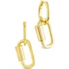 Sterling Forever Ellison Carabiner Drop Earrings In Gold