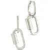 Sterling Forever Ellison Carabiner Drop Earrings In Silver