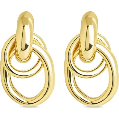 Sterling Forever Eloisa Door Knocker Stud Earrings In Gold