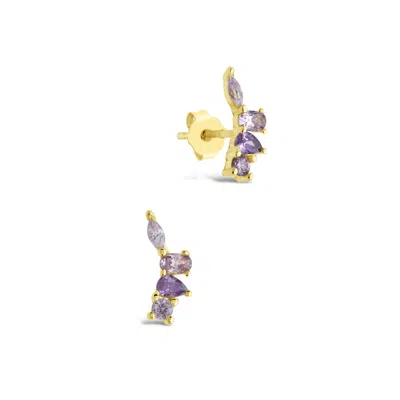 Sterling Forever Eloise Cz Studs In Gold