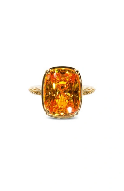 Sterling Forever Elongated Cushion-cut Cubic Zirconia Cocktail Ring In Gold