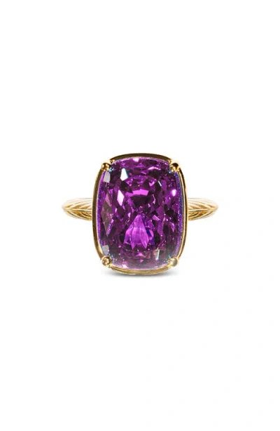 Sterling Forever Elongated Cushion-cut Cubic Zirconia Cocktail Ring In Gold