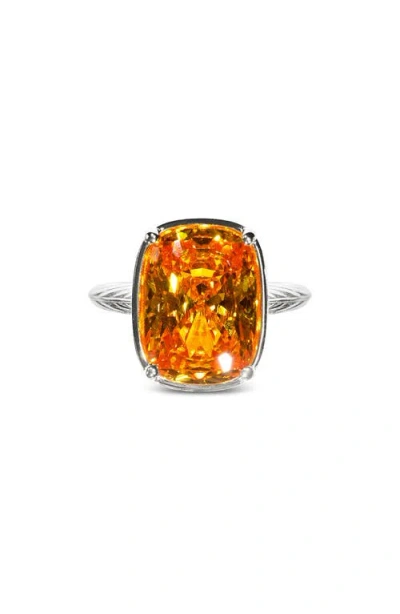 Sterling Forever Elongated Cushion-cut Cubic Zirconia Cocktail Ring In Metallic