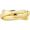 Sterling Forever Elsa Twisted Ring In Gold
