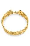Sterling Forever Elsie Statement Chain Link Bracelet In Gold