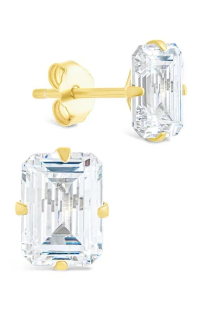 STERLING FOREVER STERLING FOREVER EMERALD-CUT CUBIC ZIRCONIA STUD EARRINGS