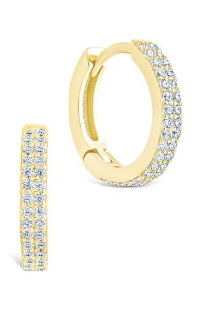 Sterling Forever Emerson Cubic Zirconia Hoop Earrings In Brown