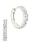 Sterling Forever Emerson Cubic Zirconia Hoop Earrings In Blue