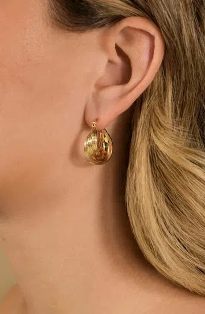Sterling Forever Emery Triple Row Layered Hoop Earrings In Gold