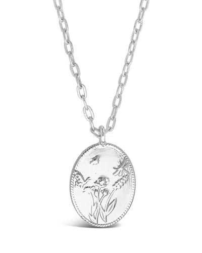 Sterling Forever Engraved Garden Pendant In Metallic