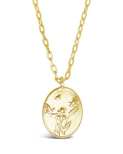 Sterling Forever Engraved Garden Pendant In Gold