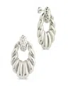 Sterling Forever Enid Textured Door Knocker Stud Earrings In Silver