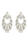 Sterling Forever Enid Textured Door Knocker Stud Earrings
