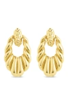 Sterling Forever Enid Textured Door Knocker Stud Earrings