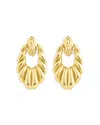 Sterling Forever Enid Textured Drop Earrings In Gold