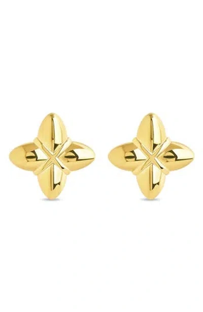 Sterling Forever Erin Pointed Stud Earrings In Gold