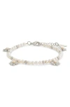 Sterling Forever Esti Cubic Zirconia & Cultured Pearl Bracelet