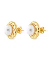 Sterling Forever Eudora Cultivated Pearl Stud Earrings In Gold