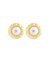 Sterling Forever Eudora Imitation Pearl Stud Earrings In Gold