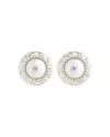 Sterling Forever Eudora Imitation Pearl Stud Earrings In Silver