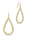 Sterling Forever Evangeline Teardrop Hoops In Gold
