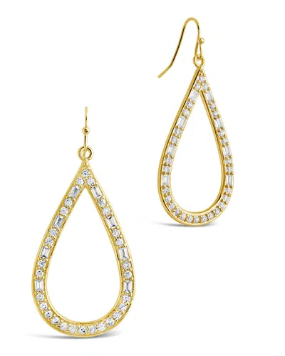 Sterling Forever Evangeline Teardrop Hoops In Gold