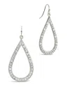 Sterling Forever Cz Evangeline Hoops In Silver