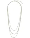 Sterling Forever Everly Layered Herringbone Chain Necklace In Metallic