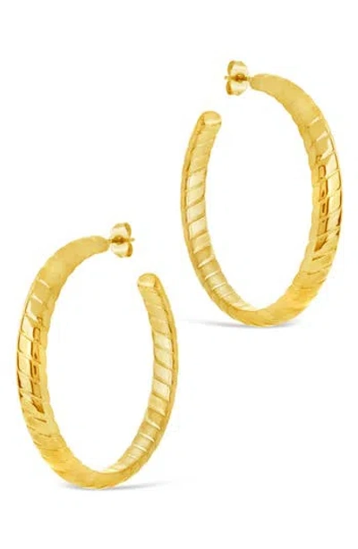 Sterling Forever Everly Textured Hoop Earrings In Gold
